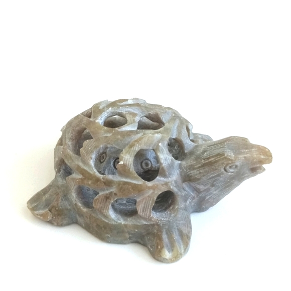 Soap Stone Hand Carved Turtle with Turtle Interior - Picture 12 of 12